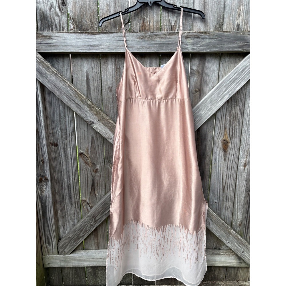Cabernet Sleepwear Womens Large Rose Gold 2 Piece Nightgown and Robe Set Pink - Picture 2 of 13